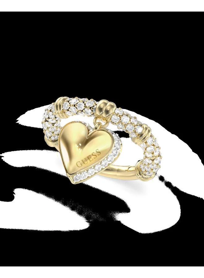 جس Heart Charm Pave Ring